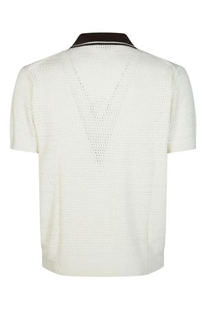 Polo lavorata a maglia bianco sporco PAOLO PECORA | A020F6001102